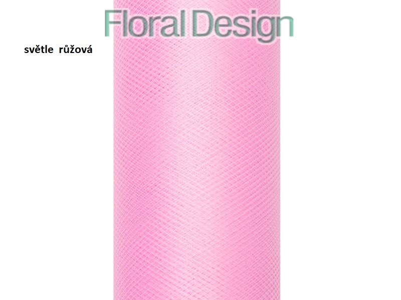 Tyl 30cm x 9m světle růžová