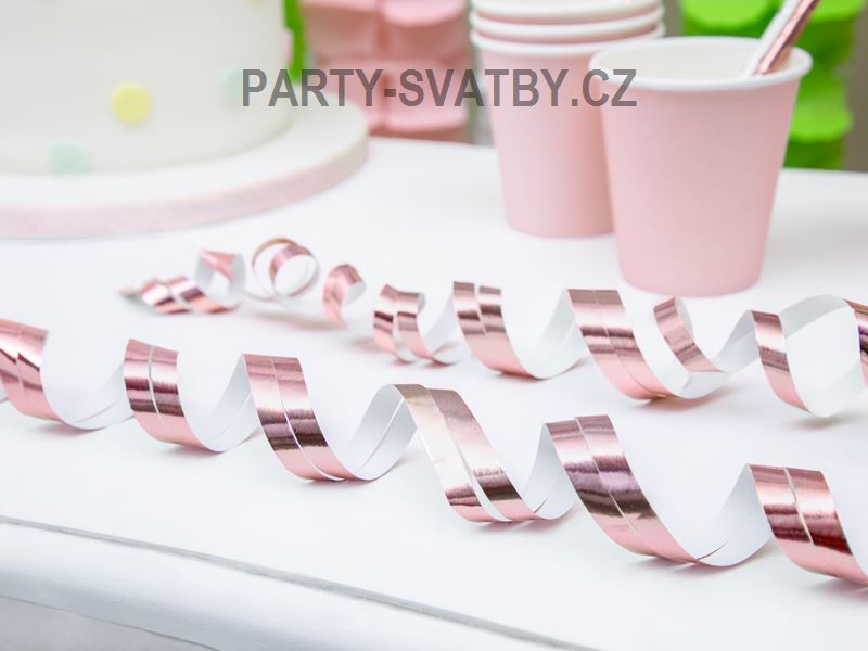 Party serpentina 380cm, 18 ks rose / gold