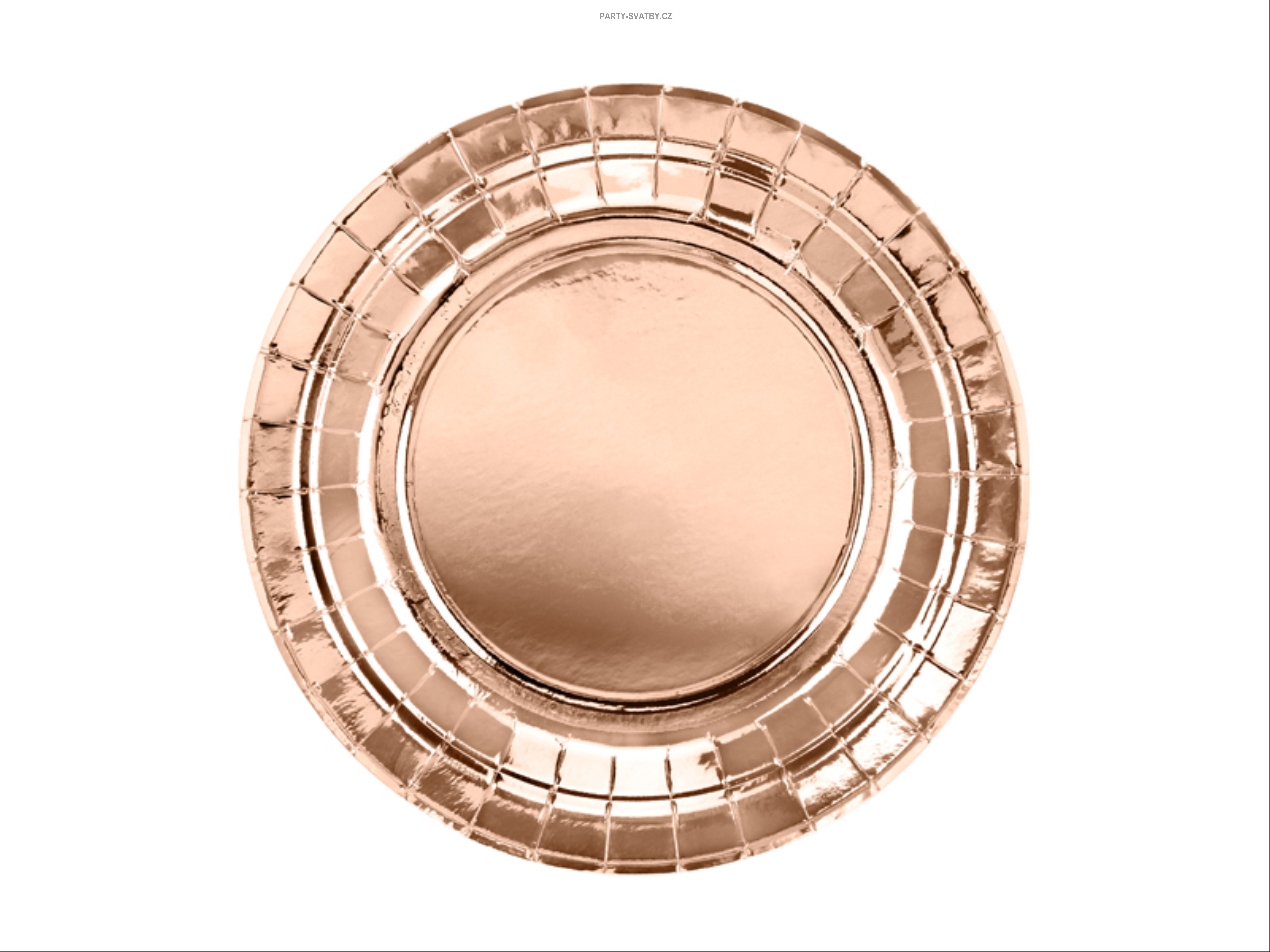 Papírový talíř 18cm metal rose gold 6ks