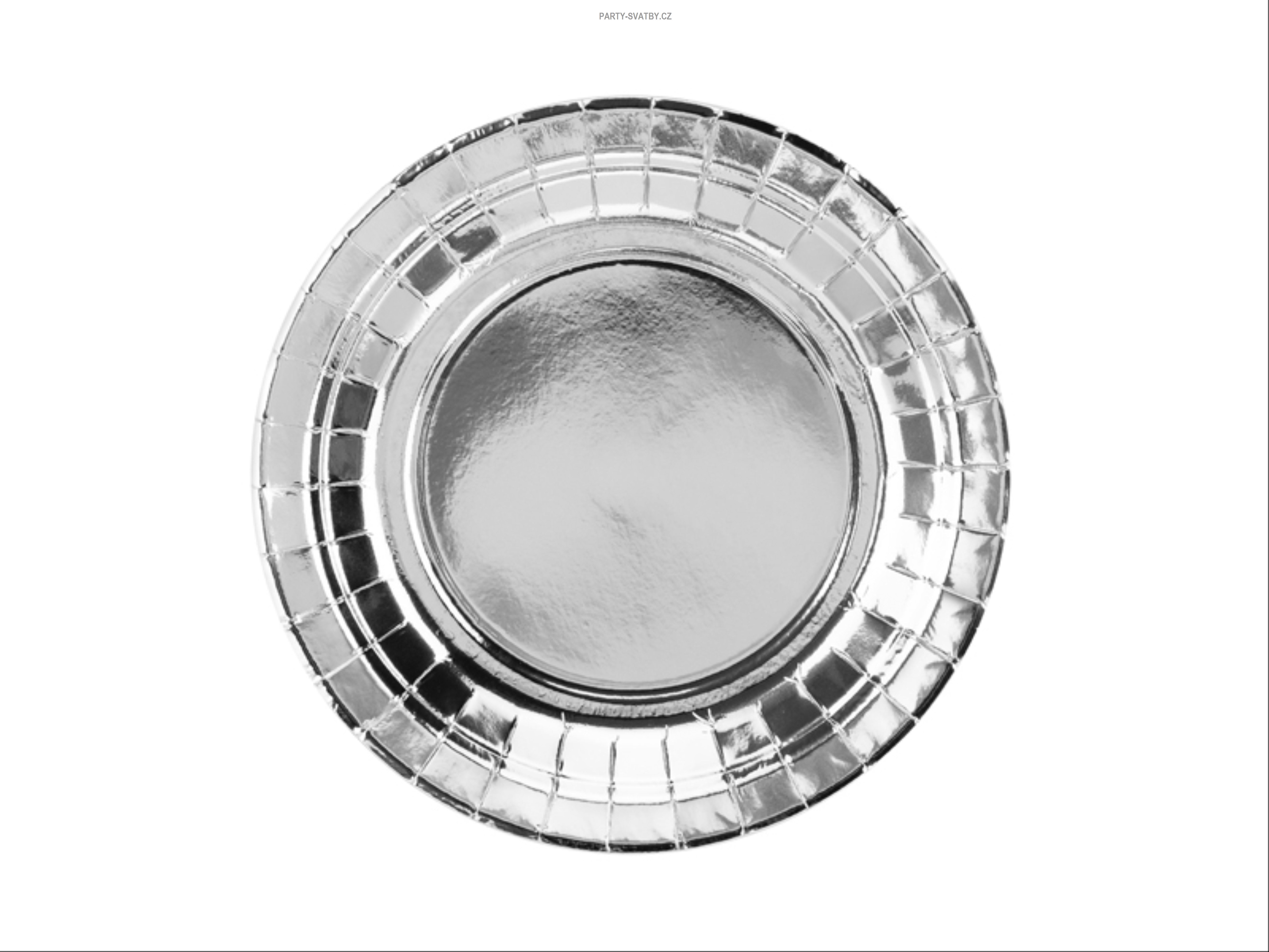 Papírový talíř 18cm metal silver 8ks