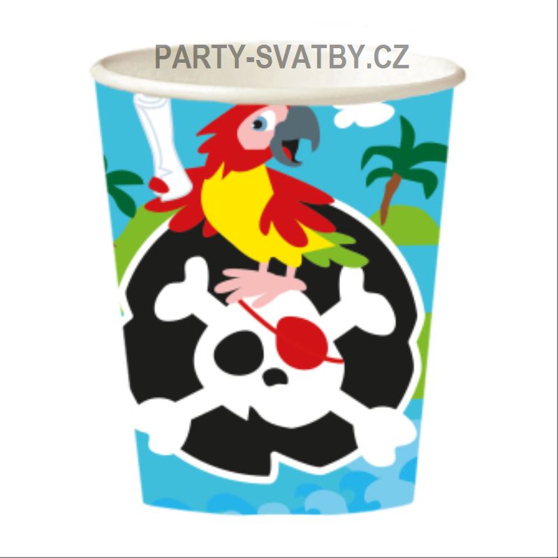 Papírový kelímek 250ml. "Piráti" 8ks