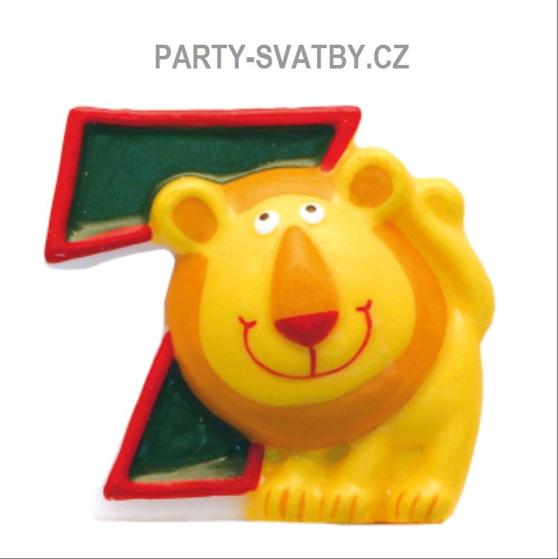 Narozeninové svíčky - číslo "7" LEV