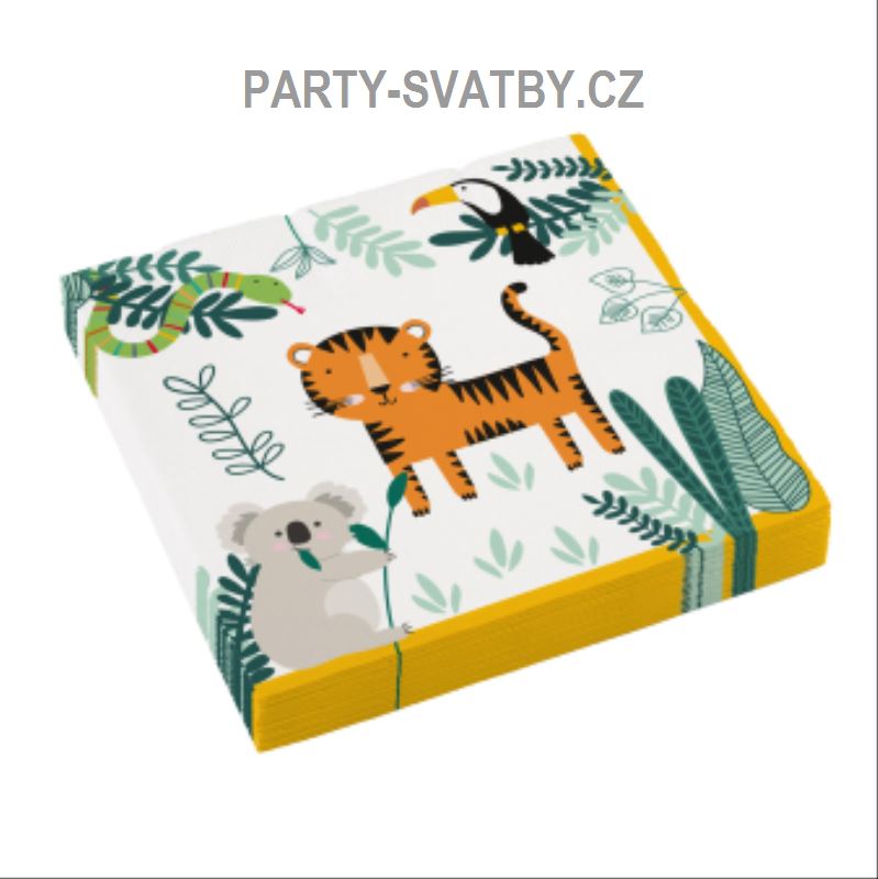 Ubrousek 33cm dvouvrstvý "Jungle" 16ks