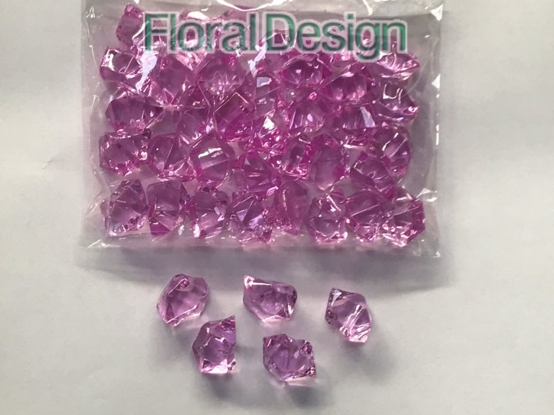Diamant plast 20mm tmavě růžová