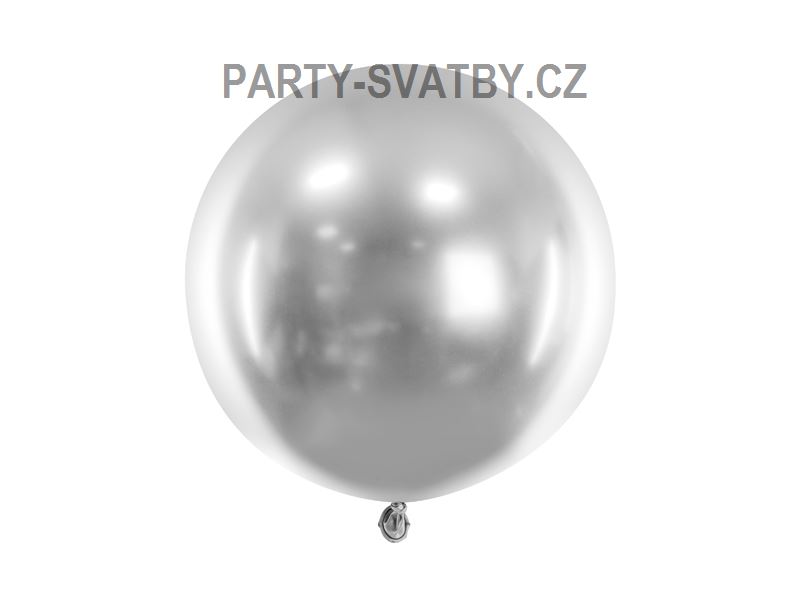 Balonek latexový lesklý 60cm stříbrná