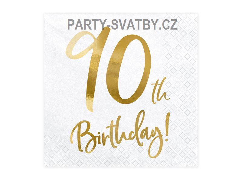 Ubrousek 33cm třívrstvý "90-narozeniny" 20 ks