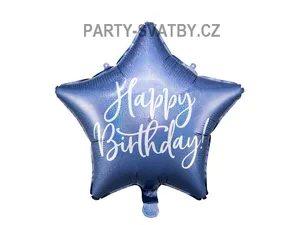 Balonek fóliový 40cm "Happy Birthday" modrá