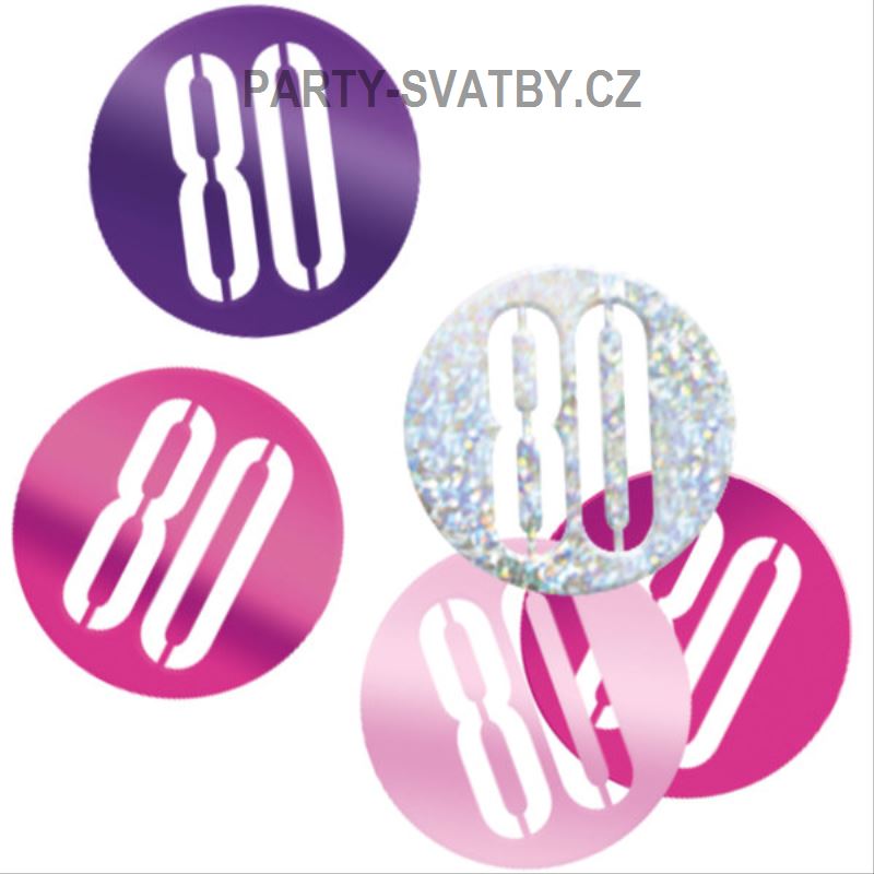 Konfety "80-narozeniny" růžová 14,1 gr.