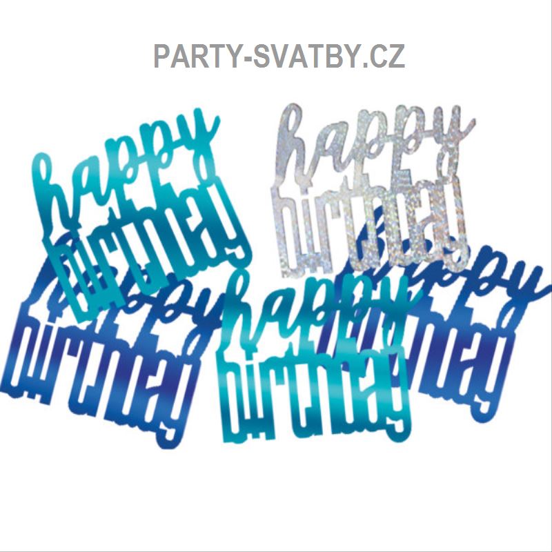 Konfety "Happy Birthday" modrá 14,1 gr.