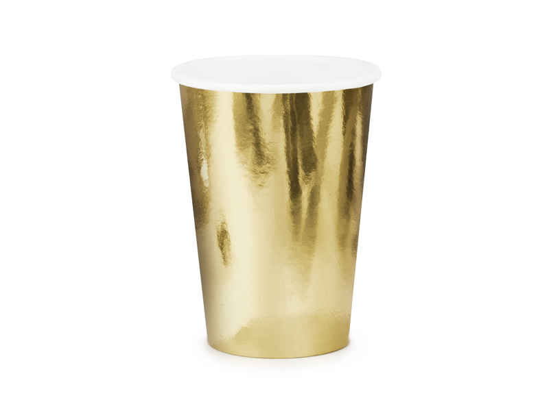 Papírový kelímek 220ml. metal zlatá 6ks