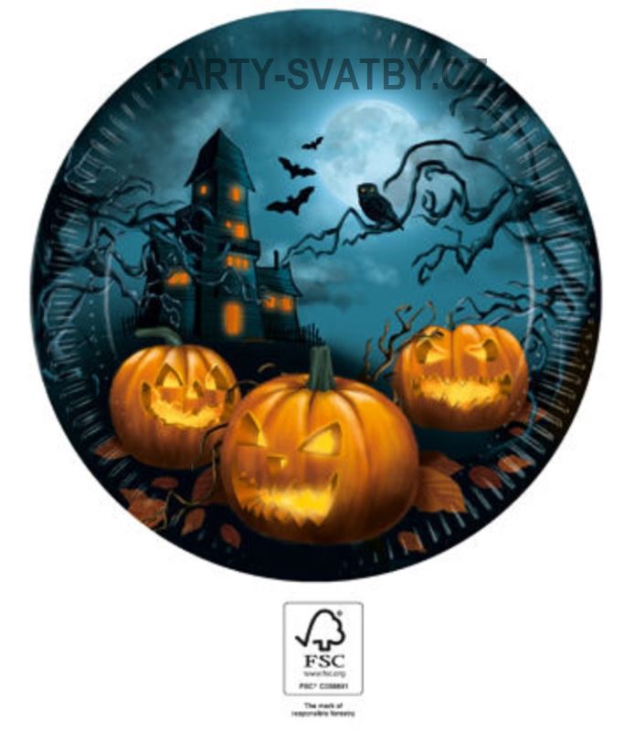 Papírový talíř 23cm "Pumpkin" 8ks