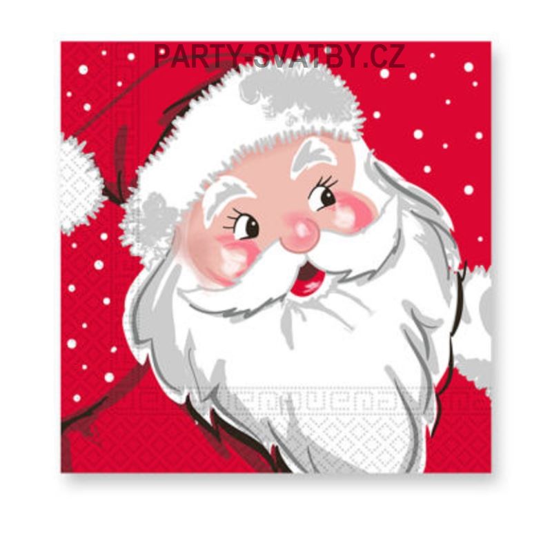 Ubrousek vánoční 33cm třívrstvý 20ks "Santa"