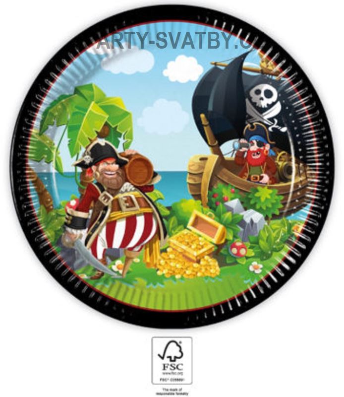 Papírový talíř 23cm "Piráti" 8ks