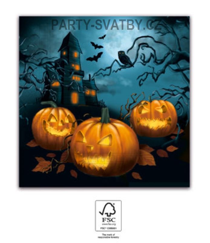 Ubrousek 33cm dvouvrstvý "Pumpkin" 20ks 