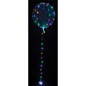 Balonek latexový průhledný se světlem 46cm barevný 