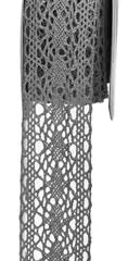Stuha / krajka 3,8cm x 5y šedá