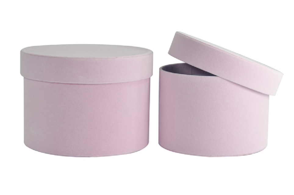 Flower box sametový sada 2ks (15, 17cm) růžová