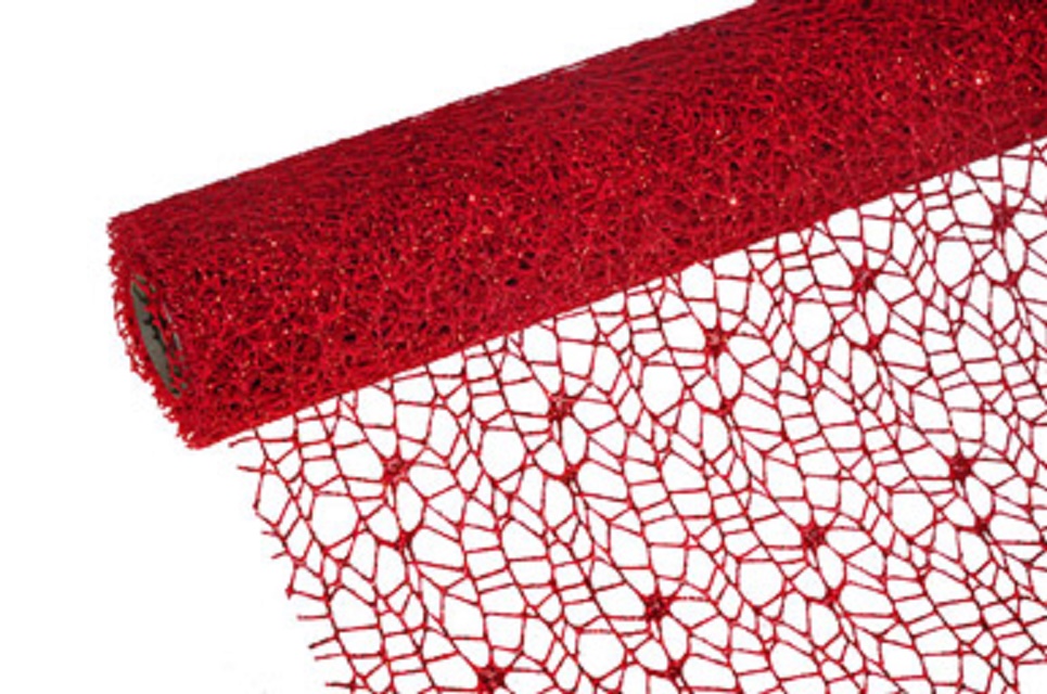 Pavučina 50cm x 5y červená / glitter
