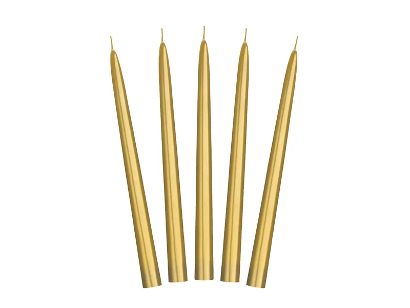 Kónická svíčka 24cm gold