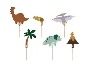 Zápich na cupcake 12 cm "Dinosaurus" 6 ks