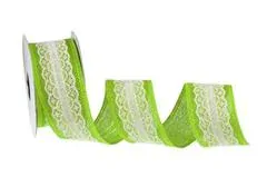 Stuha / juta / krajka 4cm x 5y světle zelená