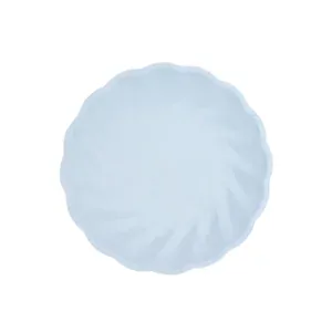 Papírový talíř 19cm / vlny světle modrá 6ks
