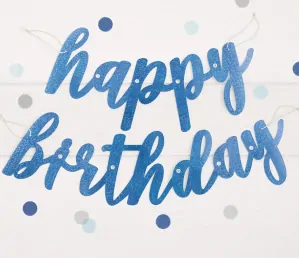 Baner "Happy birthday" 83,8cm modrá