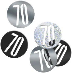Konfety "70-narozeniny" 14gr. černá / stříbrná