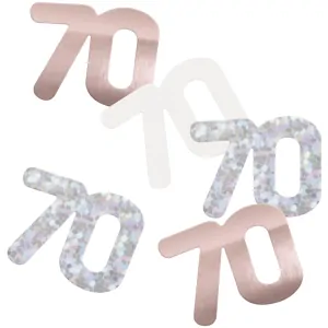 Konfety "70-narozeniny" 14gr. růžová/stříbrná