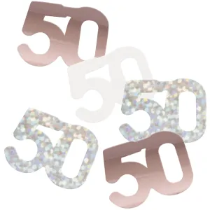 Konfety "50-narozeniny" 14gr. růžová/stříbrná