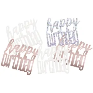 Konfety "Happy birthday" 14gr. růžová / stříbrná