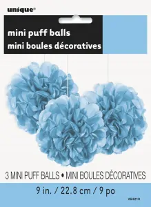 Pom Pom 23cm papírový 3 ks světle modrá