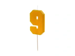 Narozeninové svíčky - číslo "9" žlutá