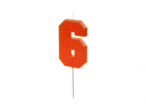 Narozeninové svíčky - číslo "6" oranžová