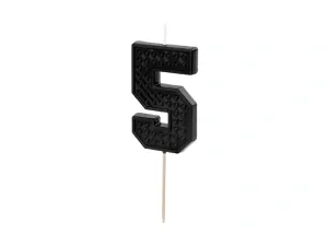 Narozeninové svíčky - číslo "5" černá