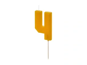 Narozeninové svíčky - číslo "4" žlutá