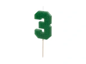 Narozeninové svíčky - číslo "3" zelená