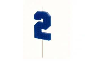 Narozeninové svíčky - číslo "2" modrá