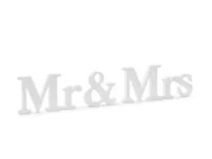 Dřevěný nápis Mr & Mrs bílá