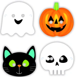 Maska "Halloween" 8ks mix 16 x 23cm