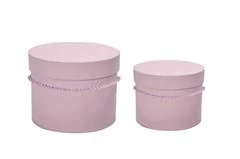 Flower box sametový sada 2ks (15, 17cm) světle růžová