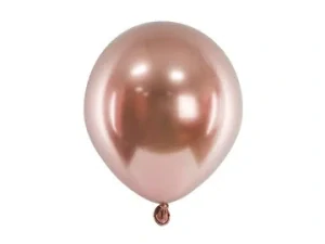 Balonek latexový lesklý 12cm rose gold 10ks