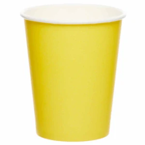 Papírový kelímek 250ml., 8 ks žlutá