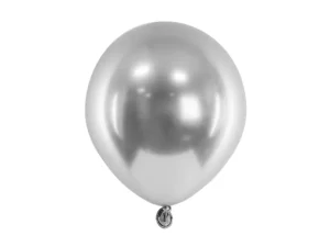 Balonek latexový lesklý 12cm stříbrná 10ks