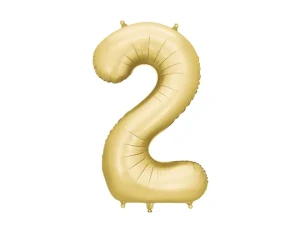 Balonek foliový 86cm číslice "2" světlá zlatá