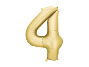 Balonek foliový 86cm číslice "4" světlá zlatá