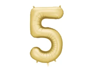 Balonek foliový 86cm číslice "5" světlí zlatá