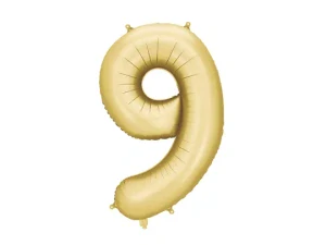 Balonek foliový 86cm číslice "9" světlá zlatá