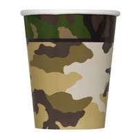 Papírový kelímek 266ml. "Army" 8ks