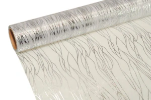 Organza 39cm x 8m vlnka bílá / stříbrná
